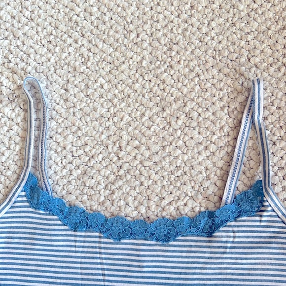 Victoria Secret Blue Striped Cami Cotton Top Size M - Picture 4 of 5